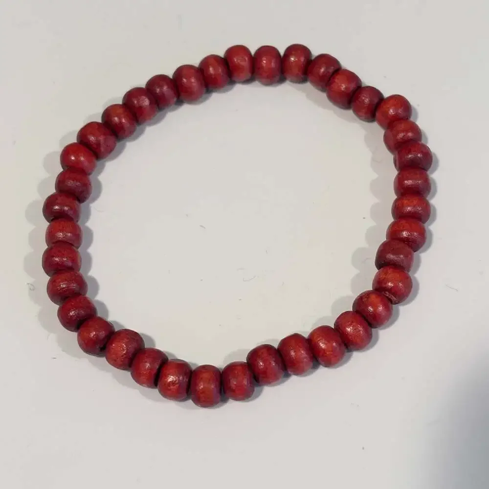 The Bead Chest Stackable Red Beaded Stretch Bracelet Jewelry